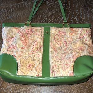Etienne Aigner Vintage Pink & Olive Green Purse